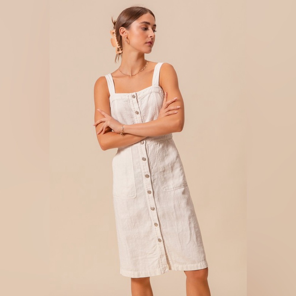 SO ME Button Down Pocket Front Pinafore Dress - Picture 7 of 16